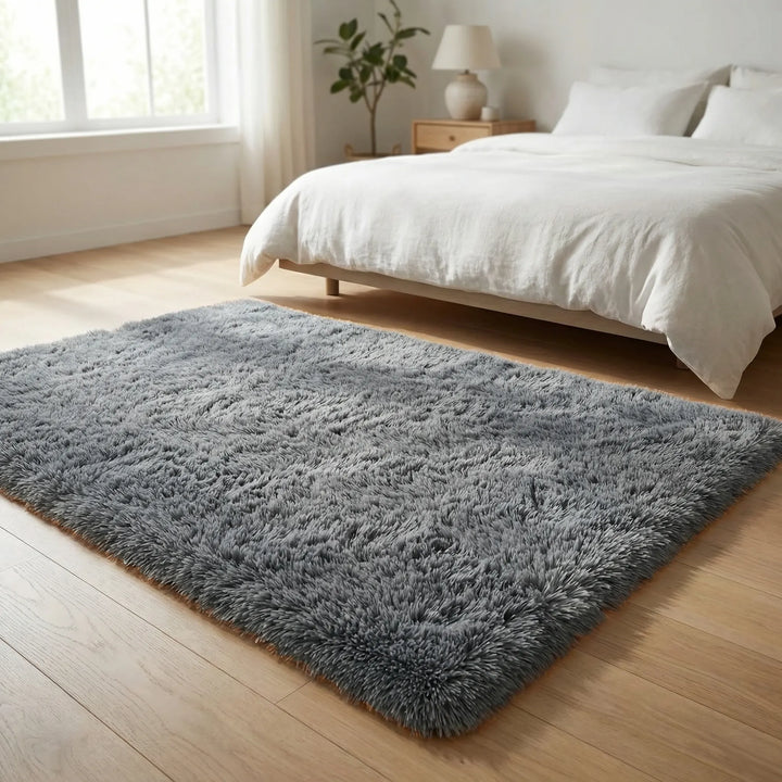 Flowique low pile indoor area rug with elegant wave pattern, non-slip, perfect for entryway or bathroom decor.