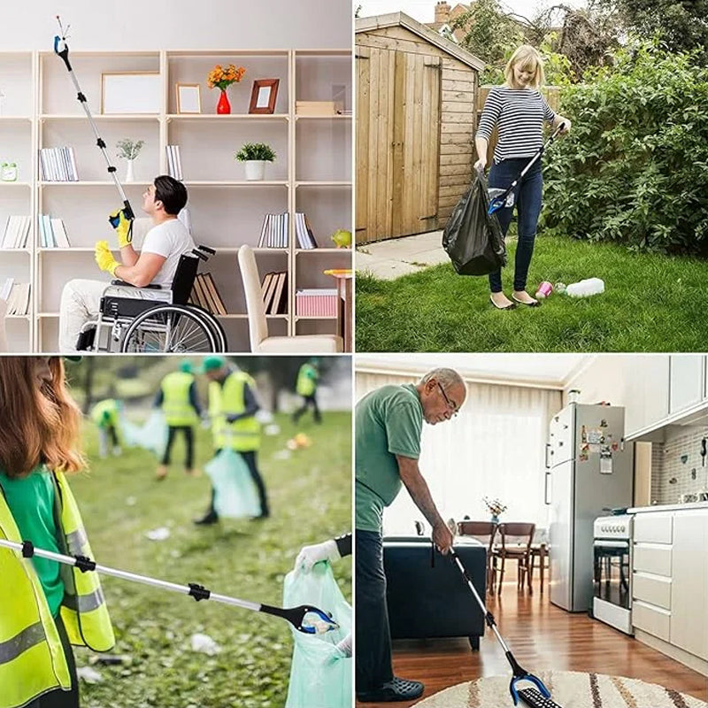 Ergonomic foldable reacher with 360-degree rotating head, perfect for seniors, mobility aid