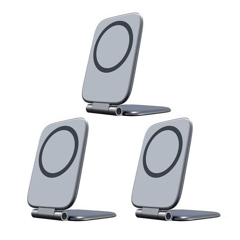 Black universal magnetic phone holder for car, demonstrating flexibility and adjustable positions