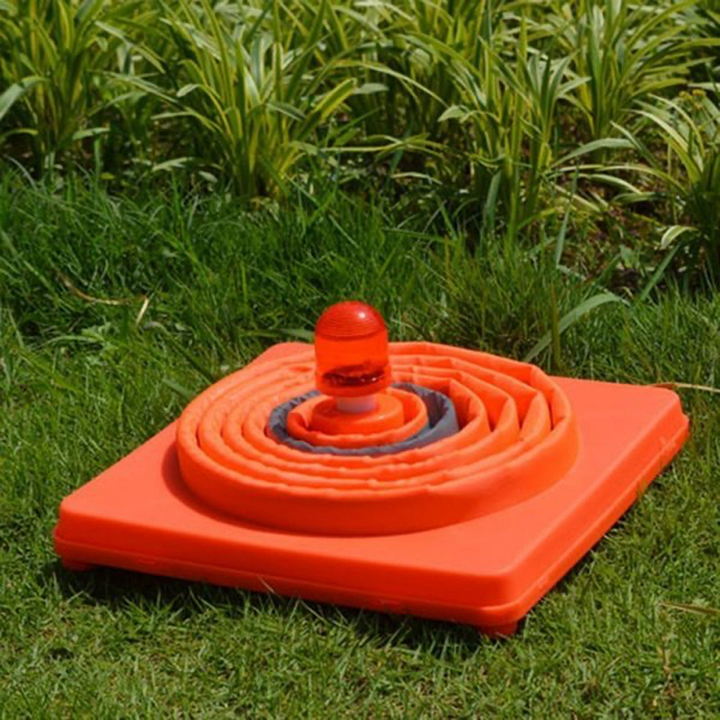 Portable LED safety cone, highly visible and reflective, ideal for roadside emergencies