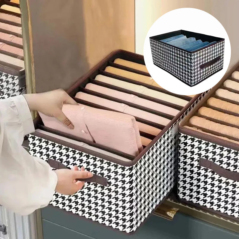 Space-saving foldable clothing bin, perfect for organizing your wardrobe drawers and apparel storage