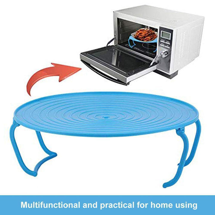 Space-saving microwave folding tray set (2pcs), ideal for small kitchens and household organization.