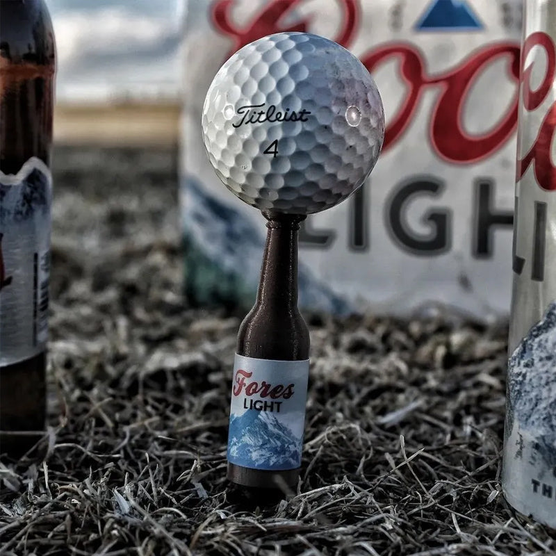 Variety pack of colorful and eco-friendly beer bottle golf tees, essential golfing accessories.