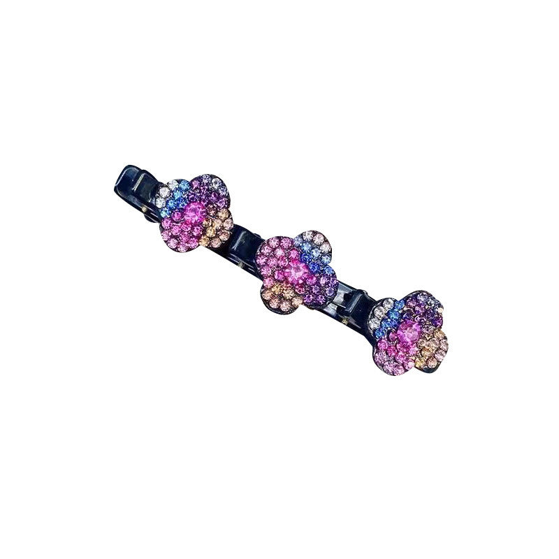 Four rhinestone braided hair clips, a beautiful and sparkling hair accessory set