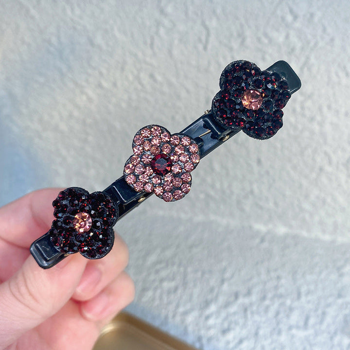 Four beautiful crystal stone braided hair clips, adding sparkle to any outfit