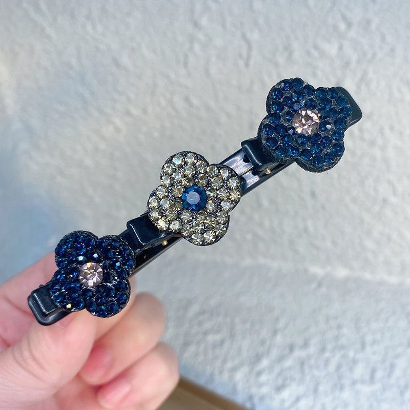 Sparkling crystal stone braided hair clips, perfect for adding a touch of elegance