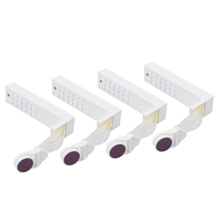 Packaging for the Universal Bed Sheet Gripper Clips, highlighting 'no more slipping'