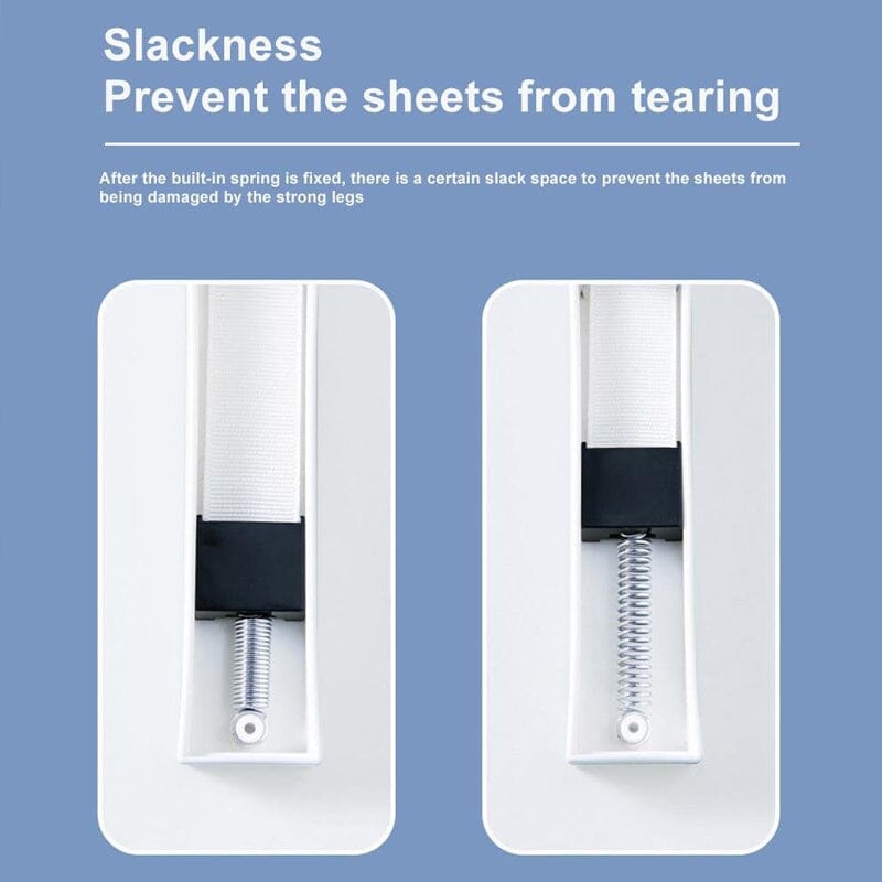 Bedroom scene with a perfectly smooth bed, thanks to bed sheet gripper clips