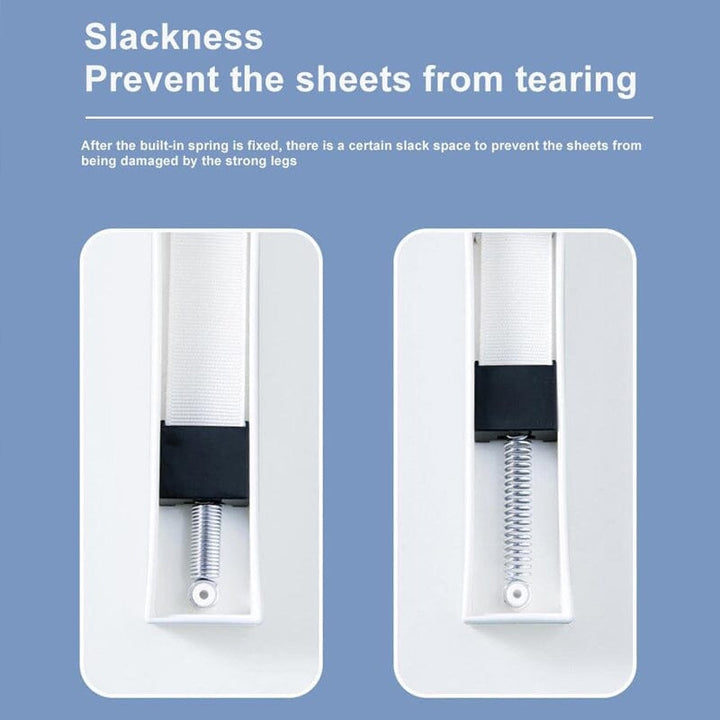 Bedroom scene with a perfectly smooth bed, thanks to bed sheet gripper clips