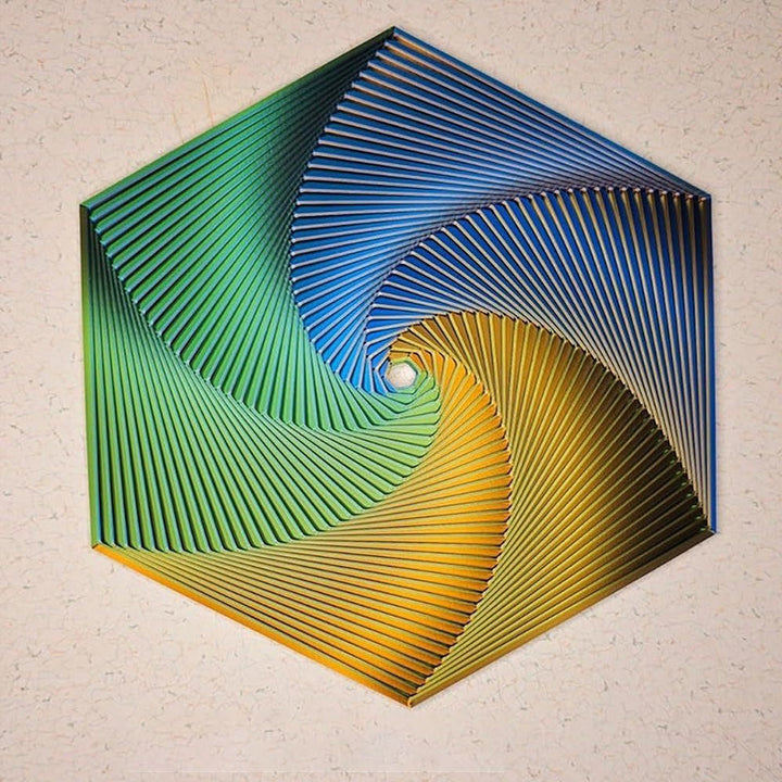 Textured Fractal Fidget Hexagon Toy, 3D printed with a matte finish, great for tactile stimulation