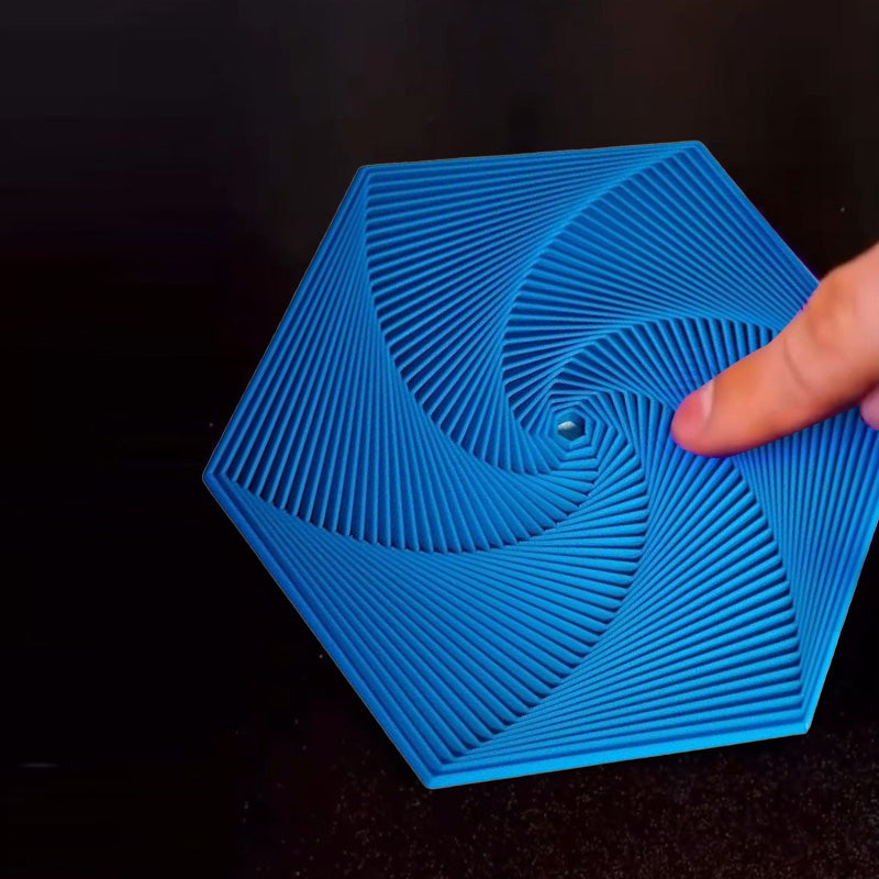 Geometric Fractal Fidget Toy, hexagon shape with intricate patterns, ideal sensory play for adults