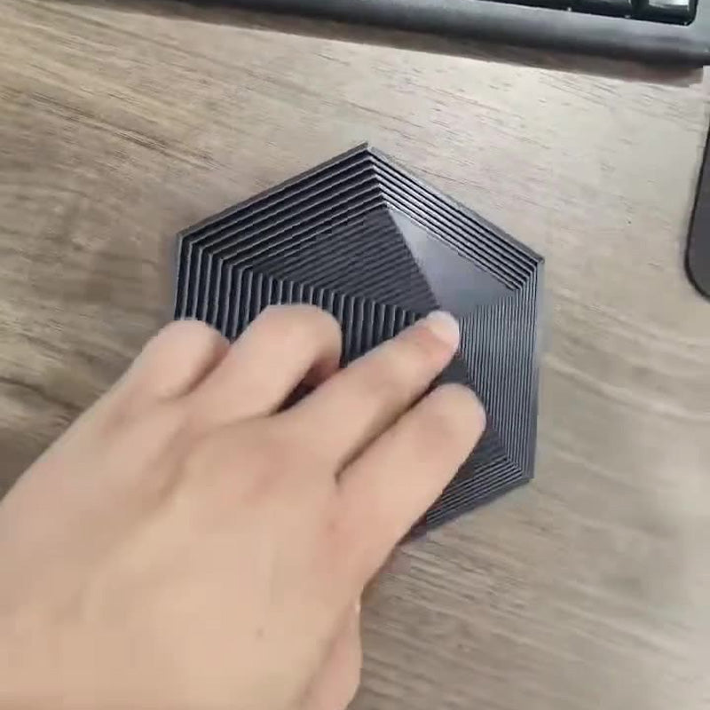 Vibrant purple Fractal Fidget Hexagon Toy, 3D printed, unique anxiety relief gift