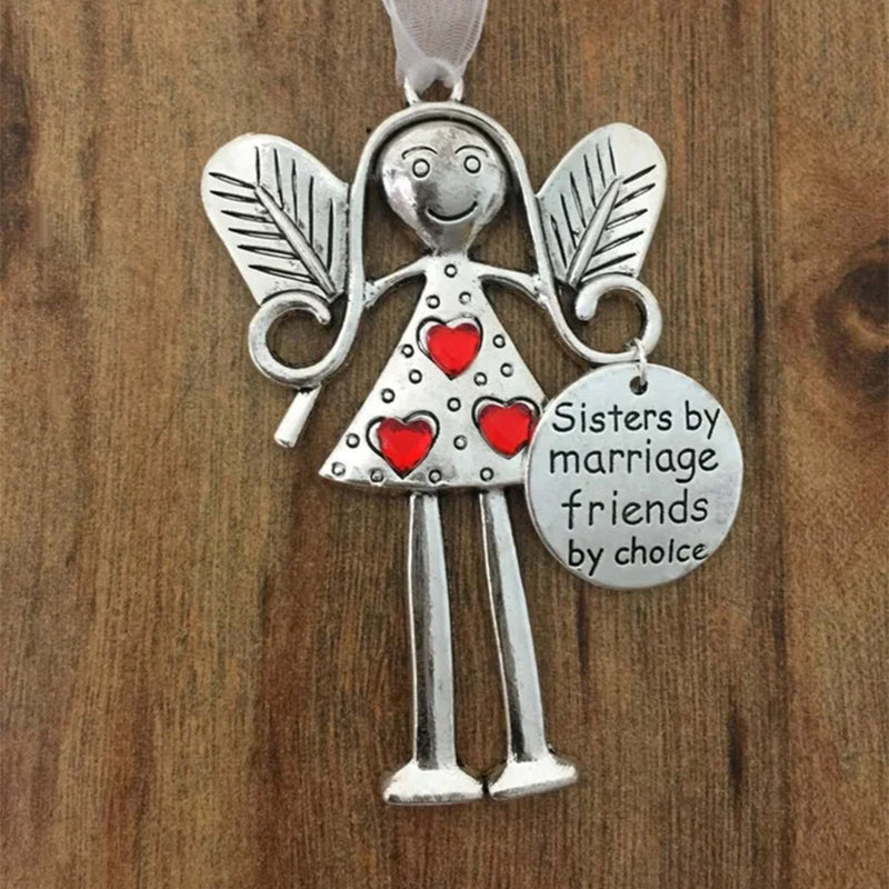 Friendship Angel ornament next to a 'best friends' tag, ideal Christmas gift for a dear friend