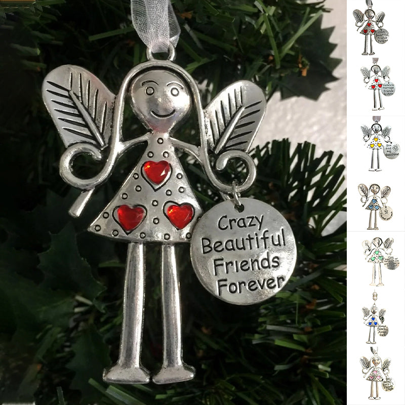 Friendship Angel iron ornament with delicate wings, a thoughtful Christmas gift for friends