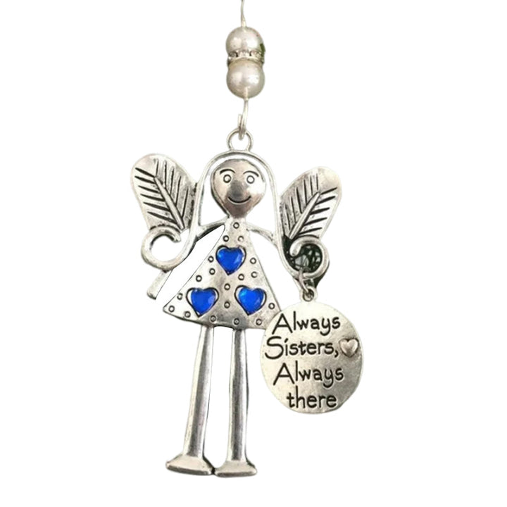 Friendship Angel ornament on a rustic background, charming iron art holiday decor piece