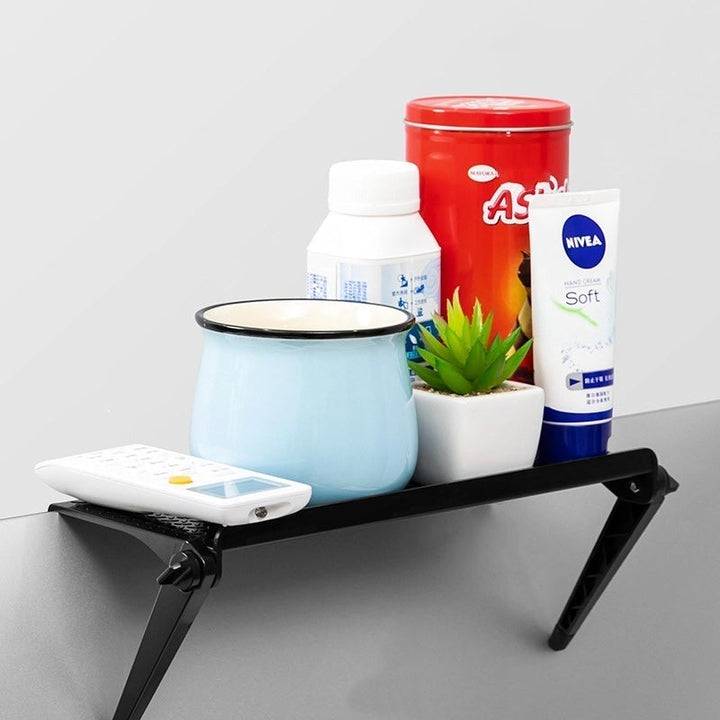 Multiple angles of the Universal Monitor Top Shelf Organizer, highlighting its versatility as a desk storage solution.