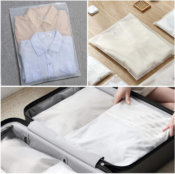Unisex frosted storage bags, 20-pack. Keep clothes & items organized and dust-free.