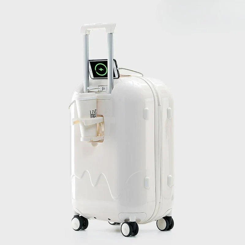 Compact & durable children's travel luggage, ideal kids suitcase for flights or car trips, featuring a safety lock.