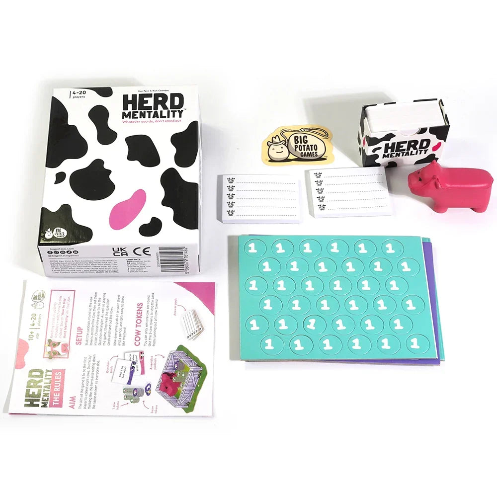 CrowdMoo board game setup on a table, ready for fun. An engaging family & friends social game.
