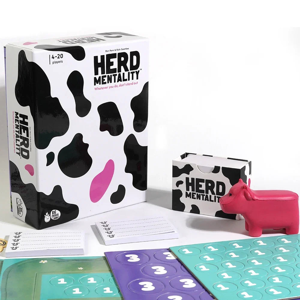 Vibrant CrowdMoo game box art. A fun, easy-to-learn group party game for all ages and family entertainment.