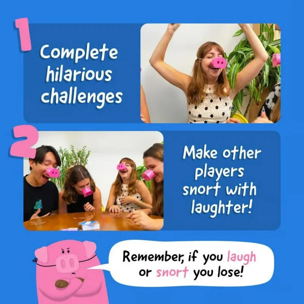 Brightly colored box of ChucklePig Fun Family Party Challenge Game. Perfect party game for family & friends fun.