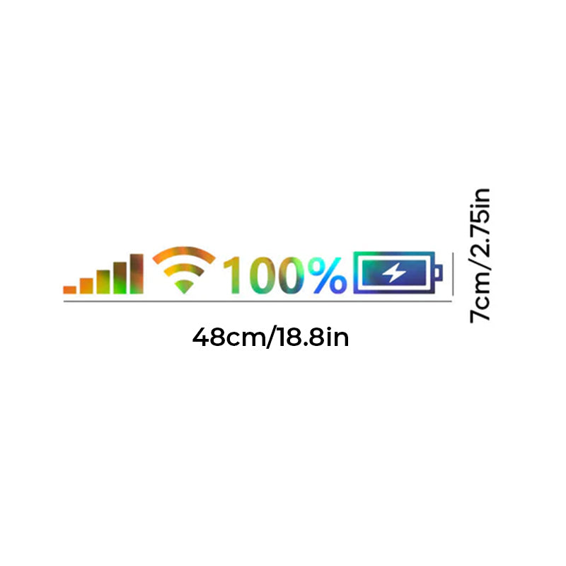 Gift idea: funny battery signal reflective decal for car enthusiasts