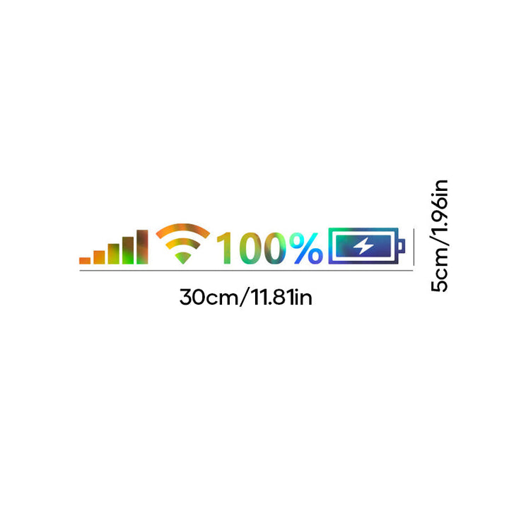 High-quality reflective vinyl funny battery signal sticker, durable design