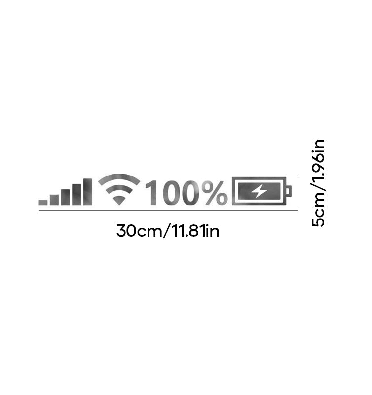 Bike reflective decal: funny battery signal, stands out day or night