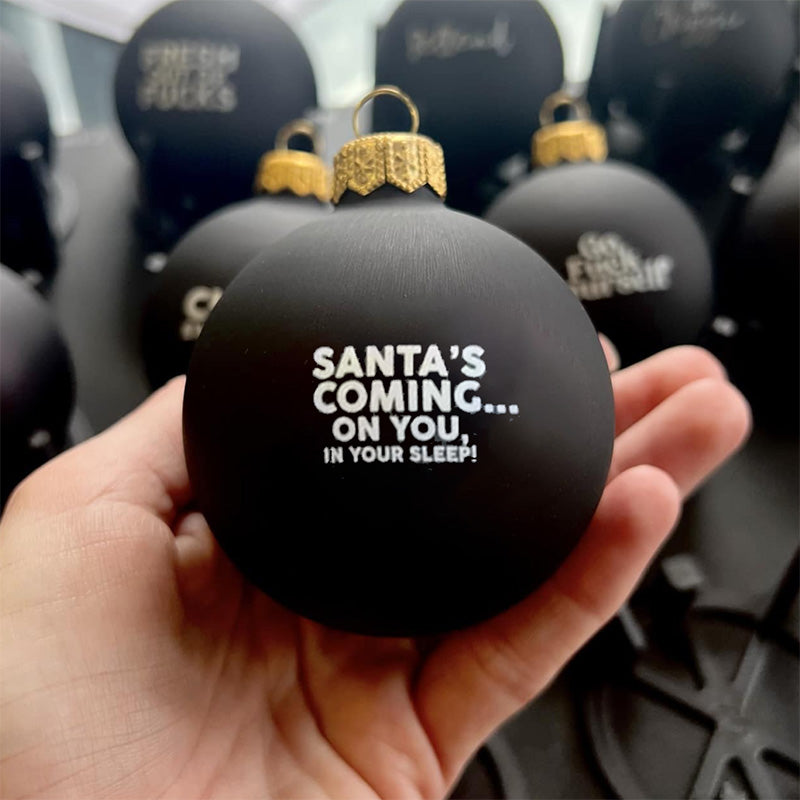 Adult humor Christmas bauble, 'Making Spirits Bright' with cocktail, gag gift ornament