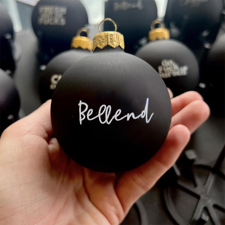 Close-up of funny Christmas bauble, 'Jingle All The Way... To The Bar', adult decor