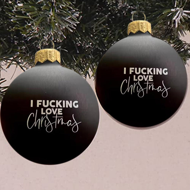 Novelty Christmas bauble, 'Ho Ho Holy Shit' design, adult humor holiday ornament