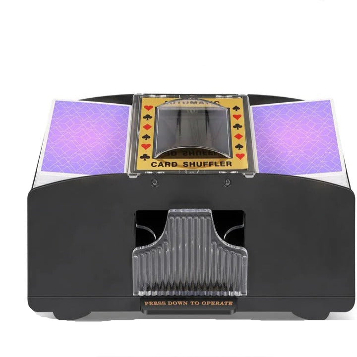 Gaming electric automatic card shuffler for playing cards, ideal for poker and game nights.