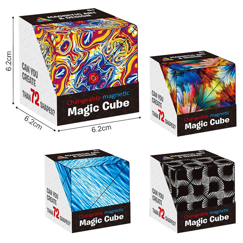 Geometric magnetic cube puzzle toy for all ages, promoting problem-solving skills