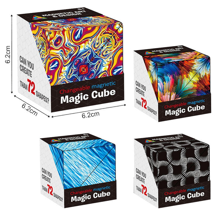 Geometric magnetic cube puzzle toy for all ages, promoting problem-solving skills