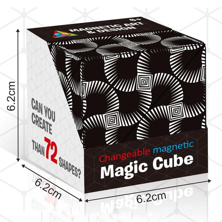Colorful geometric magnetic fidget cube, an attractive and stimulating educational toy