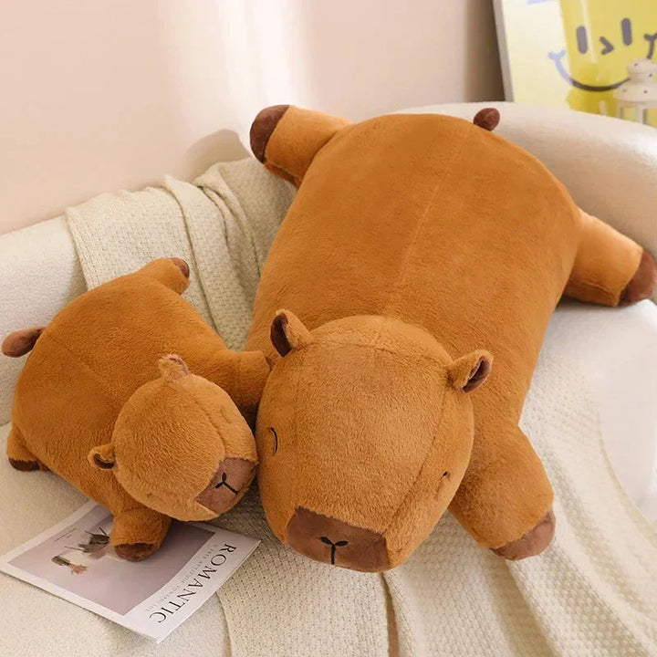 Adorable giant capybara soft toy. A lovable plushie, excellent for stress relief & cozy cuddles.