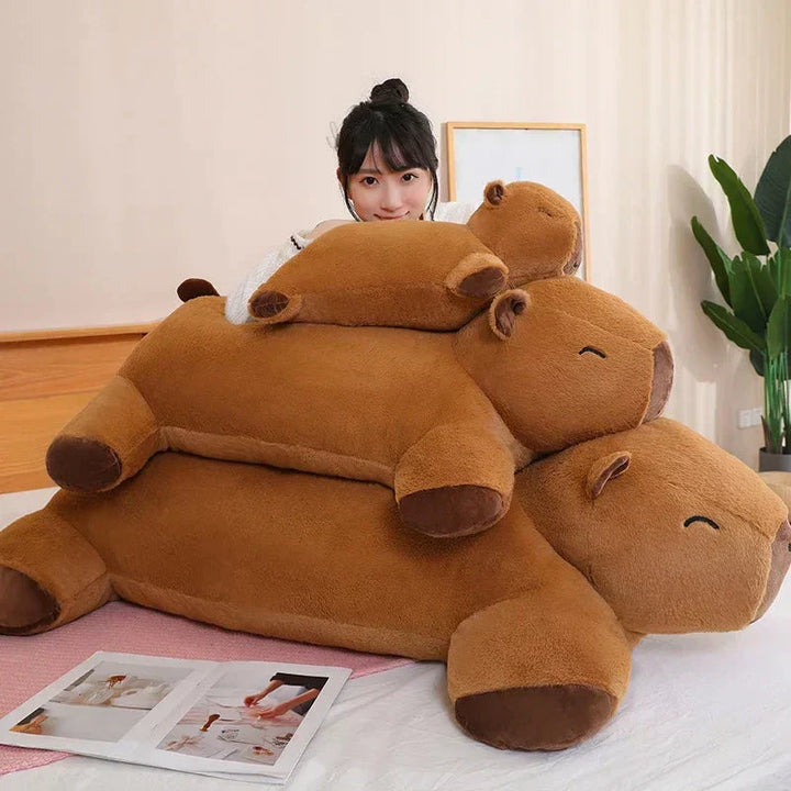 A delightful giant capybara soft toy, perfect as a cuddly stress relief companion & cute gift.