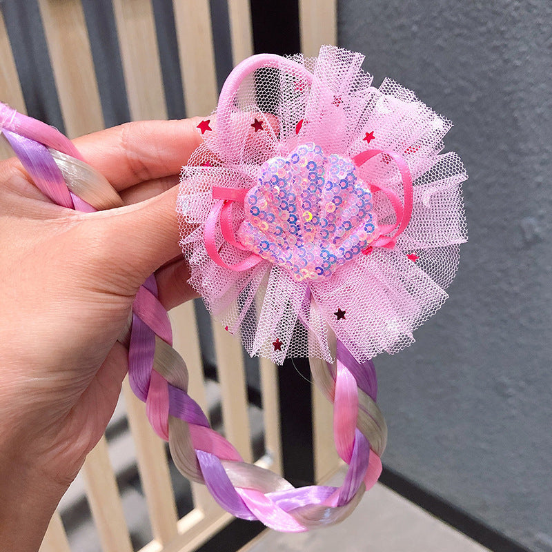 Fun and colorful braided hair extension for girls, suitable for parties or dress-up