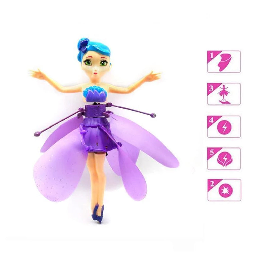 Flying Fairy Doll charging, preparing for flight, emphasizing its rechargeable and interactive nature