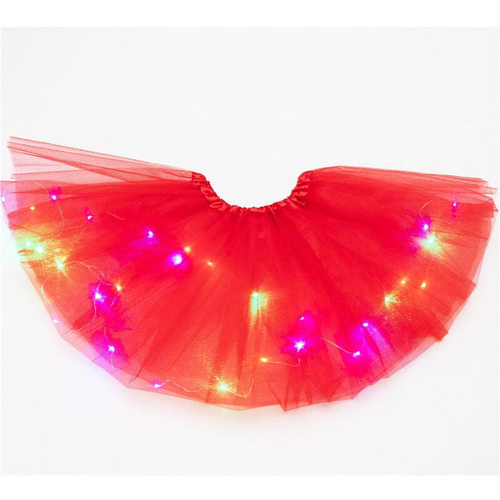 Womens' LED tutu skirt with sparkling lights, perfect for a night out or costume party