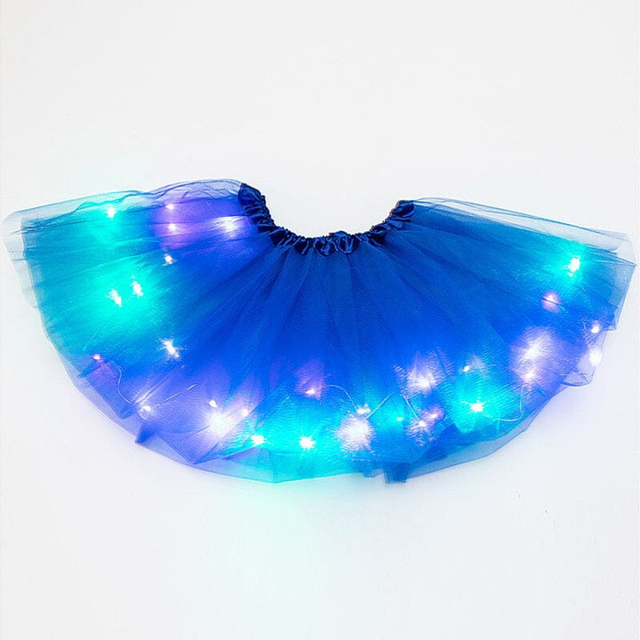 Fashionable womens' luminous LED skirt for parties, modern and glowing, dance-ready outfit