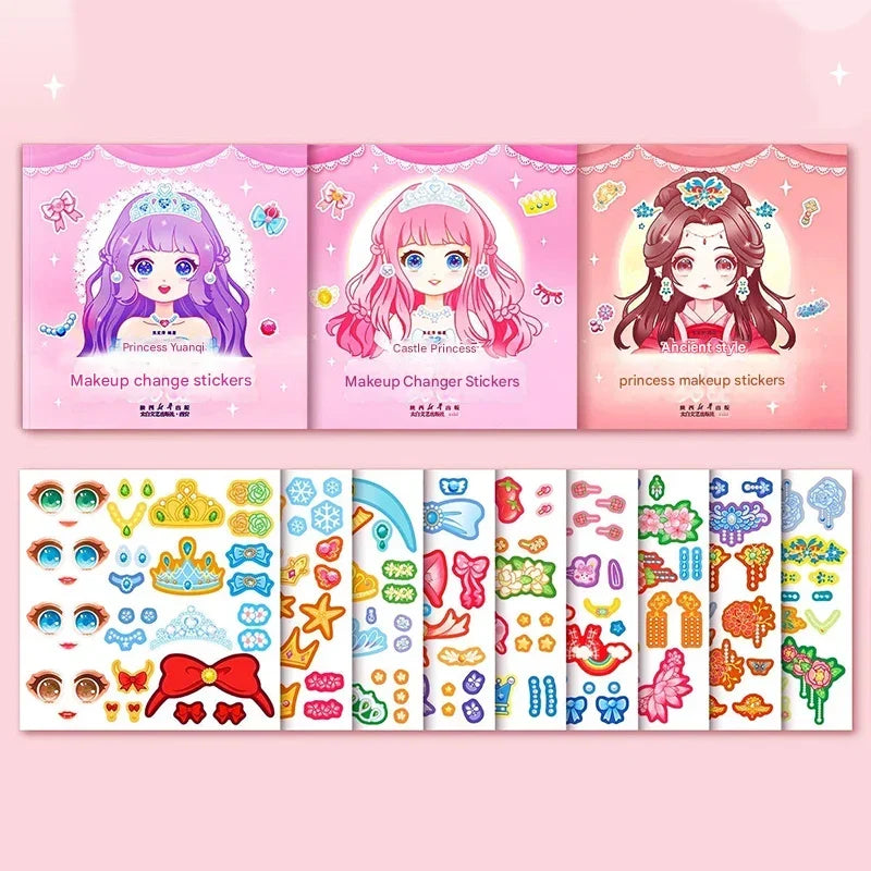 Reusable Princess Sticker Face Kit by Glimmorie. Purple, educational, & screen-free creative fun for kids.