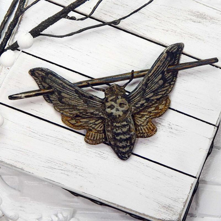Elegant gothic skull moth hair accessory, perfect hair clip pin for women with unique style