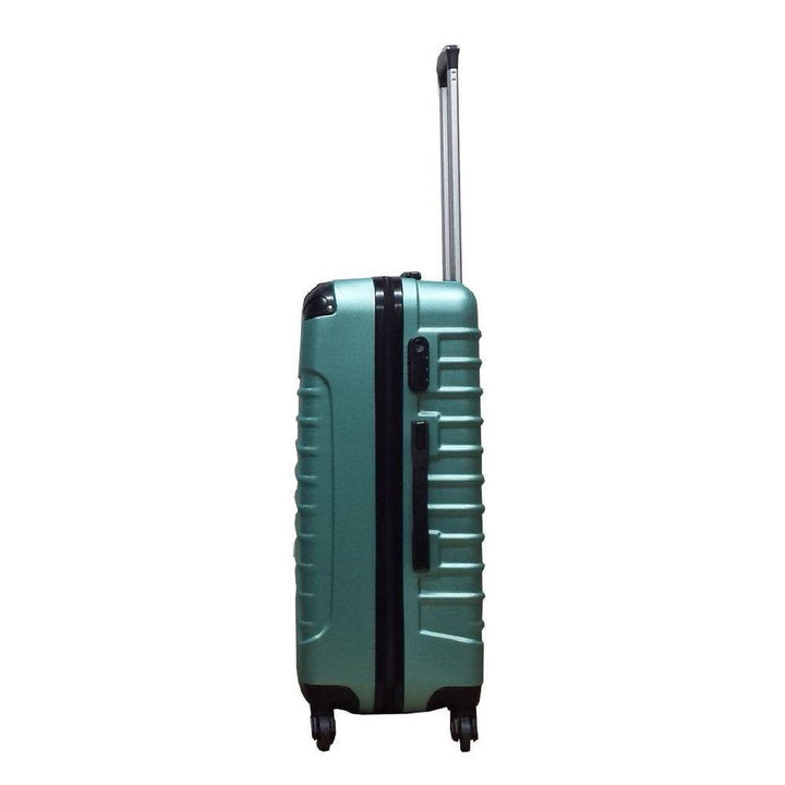 Durable green hard-shell 2-piece luggage set, built for extensive travel and ultimate protection.