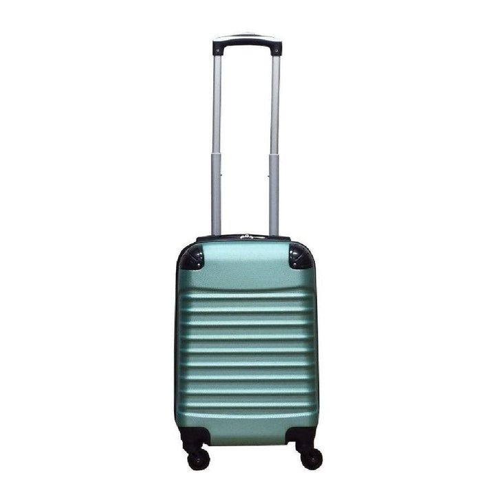 Smooth-rolling spinner green 2-piece travel luggage set. Lightweight & convenient for any trip.