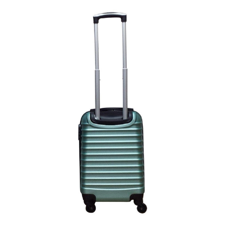 Vibrant green 2-piece ABS hard-shell luggage set. Stylish and durable suitcases for all your travel needs.