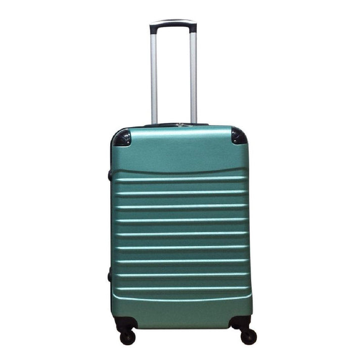 Lightweight, durable green 2-piece ABS spinner luggage set. Hard-shell suitcases for secure travel.