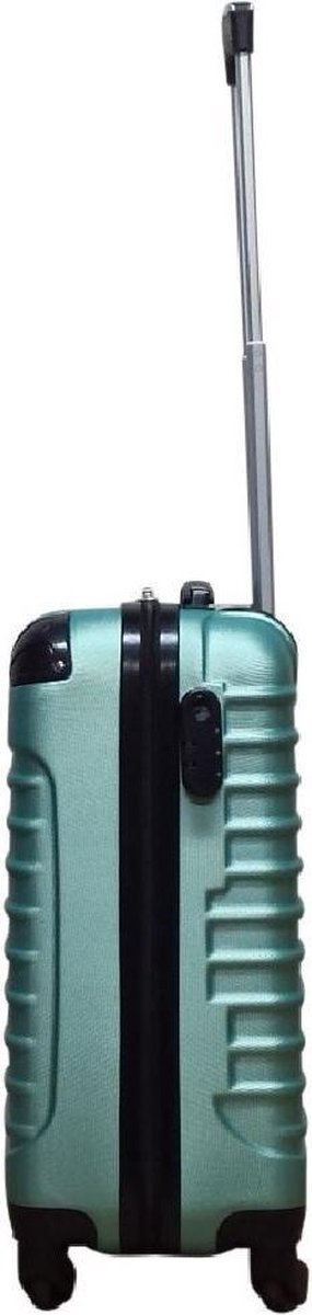 Stylish green 2-piece hardshell suitcase set, unisex, with smooth spinner wheels for travel.
