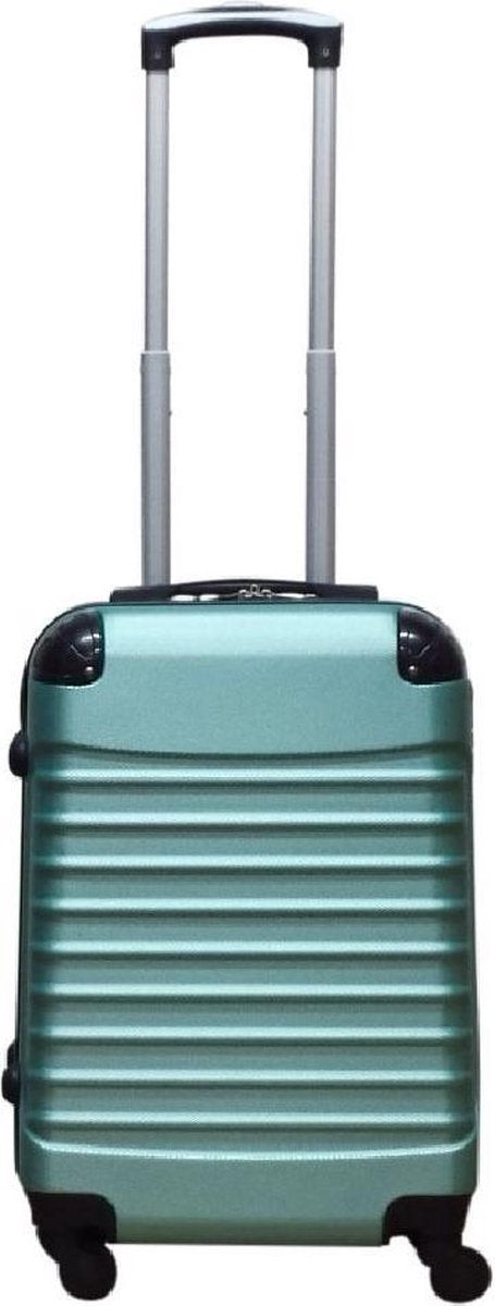 Modern green 2-piece hardshell luggage set with spinner wheels, ideal for unisex travel adventures.