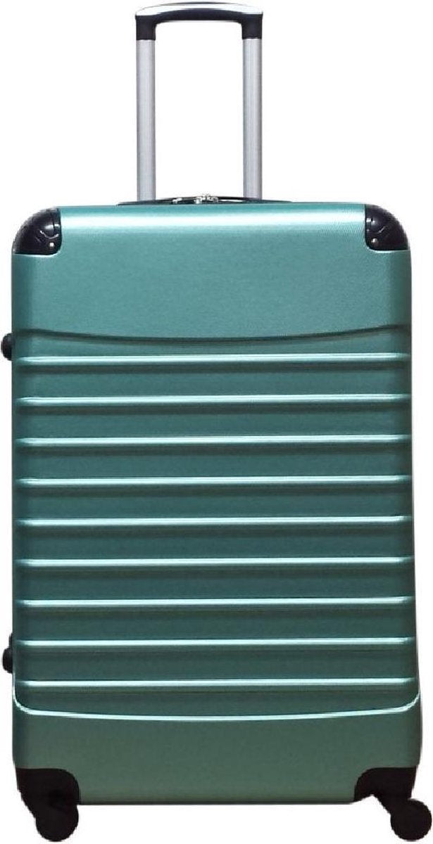 Versatile green ABS hardshell 2-piece luggage set, unisex, with spinner wheels & durable design.